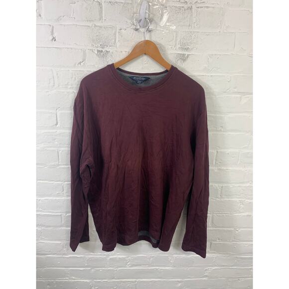 Brooks Brothers Men's Crewneck Pullover Sweater Long Sleeve Burgundy Size XL - Picture 1 of 4